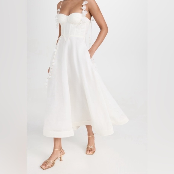 Zimmermann — Wonderland Corset Midi Dress — Size, 1 — Color, Ivory — Like New - Picture 5 of 9